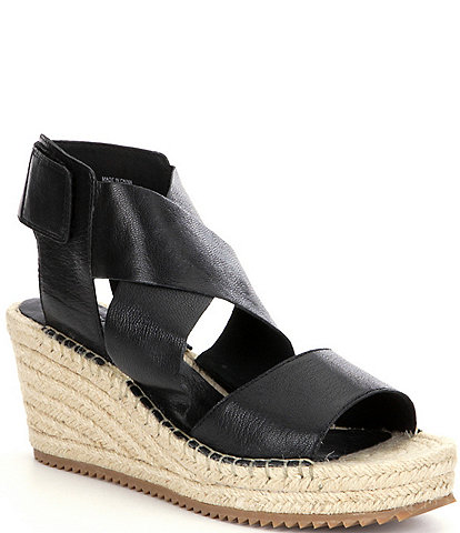 Eileen Fisher Willow Leather Wedge Espadrilles
