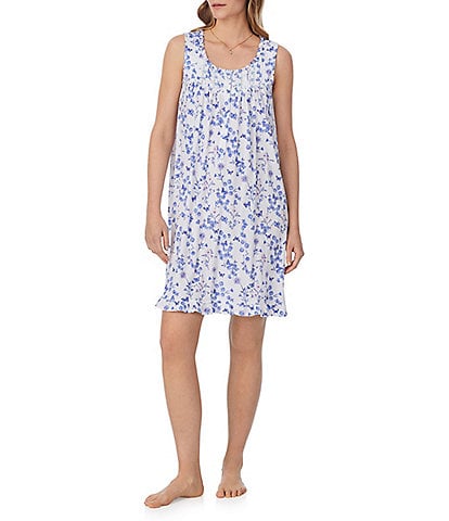 Eileen West Butterfly Garden Sleeveless Scoop Neck Jersey Knit Short Chemise