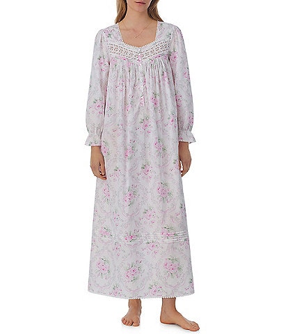 Eileen West Long Sleeve Sweetheart Neck Woven Ballet Nightgown