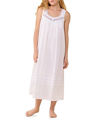 Eileen West Solid Sleeveless Sweetheart Neck Woven Ballet Nightgown