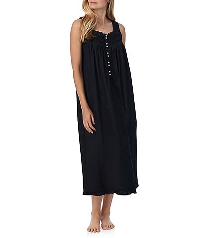 Eileen West Solid Woven Sleeveless Sweetheart Neck Ballet Nightgown