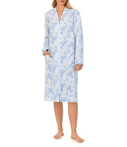 Eileen West Long Sleeve Waltz Microfleece Gown Grey Print XS at   Women's Clothing store