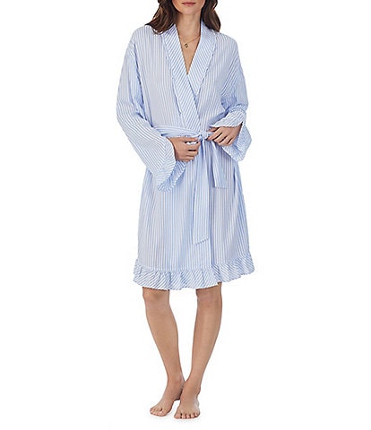 Eileen West Woven Long Sleeve Coordinating Striped Robe