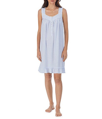 Eileen West Woven Striped Sweetheart Neck Chemise