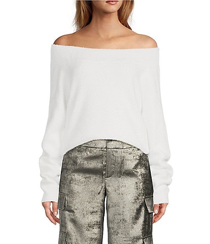 ELAN Off-the-Shoulder Long Sleeve Sweater