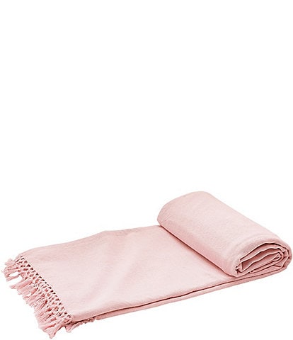ELISABETH YORK Lavato Hand-Knotted Fringe Cotton Bed Throw Blanket