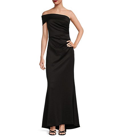 Eliza J Stretch Off-the-Shoulder Sleeveless Gown