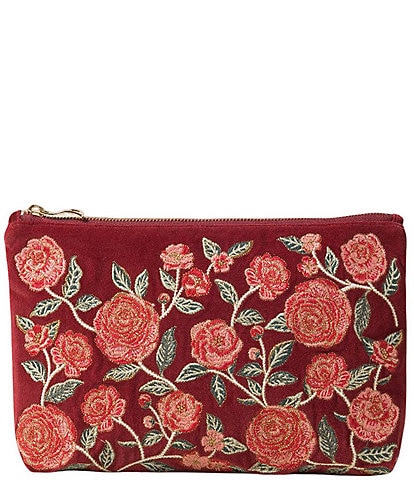 Elizabeth Scarlett Camellia Romance Velvet Everyday Pouch