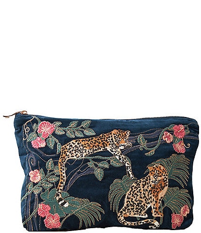 Elizabeth Scarlett Jungle Jaguar Velvet Everyday Pouch