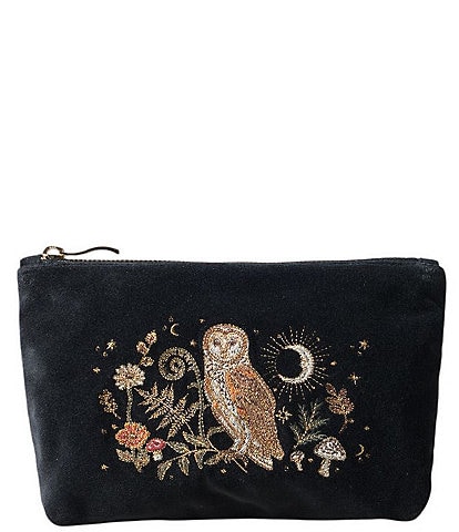 Elizabeth Scarlett Mystical Owl Velvet Mini Pouch
