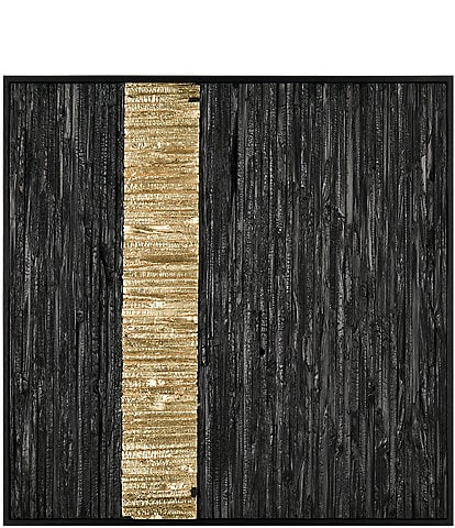 Elk Home Stripe Wood Black and Gold Dimensional Wall Art