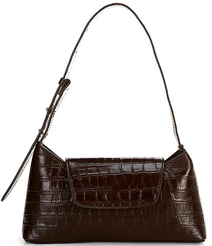 Elleme Paris Envelope Crocodile Embossed Leather Shoulder Bag