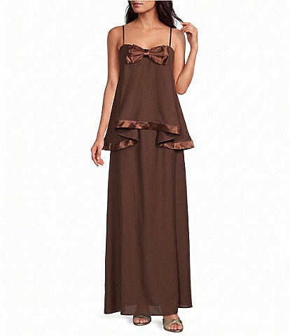 ELLIATT Rosera Satin Bow Maxi Dress