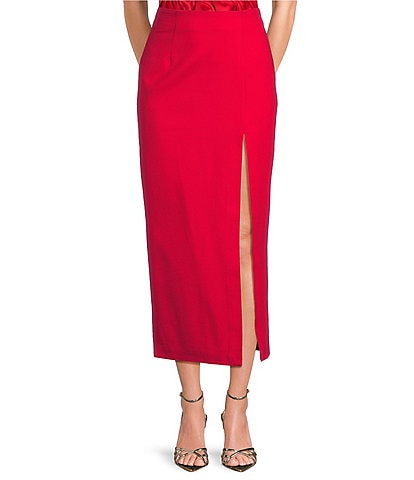 ELLIATT Yasmine Stretch Ponte Split Coordinating Midi Skirt