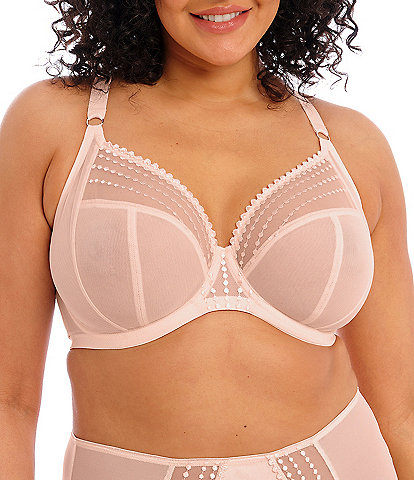 Elomi Plus Size Matilda Embroidered Sheer Plunging Convertible U-Back to Racerback Contour Wire Full-Busted Bra