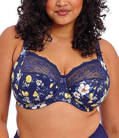 Elomi Morgan Lace-Trimmed Floral Full-Busted Contour U-Back Underwire Bra