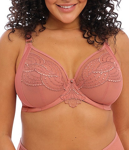 Elomi Priya Full-Busted Underwire Unlined Embroidery Plunge Bra