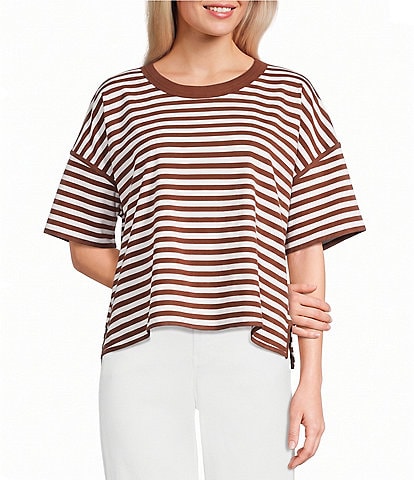 Emory Park Striped Crew Neck Short Sleeve Oversized Tee