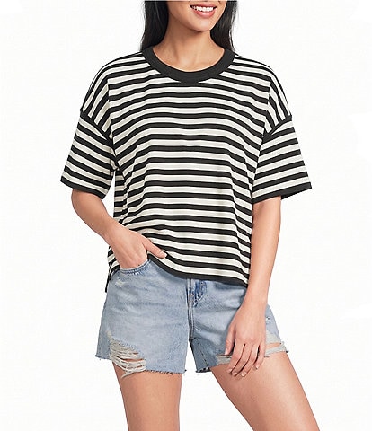 Emory Park Striped Crew Neck Short Sleeve Oversized Tee