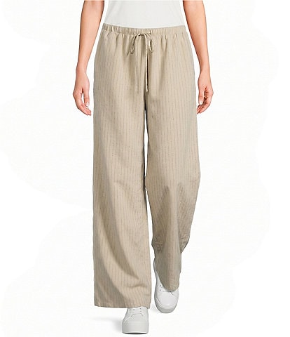 Emory Park Striped Low Rise Wide Leg Drawstring Pants