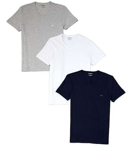 Emporio Armani Pure Cotton V-Neck T-shirts 3-Pack