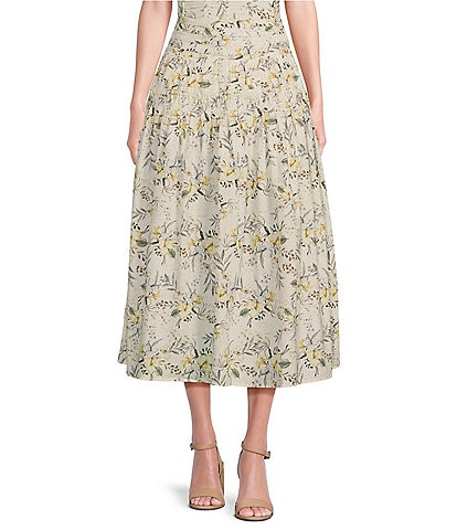 En Saison Mindy Floral Print Coordinating Midi Skirt