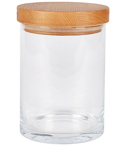 etuHOME Natural Modern Wood Top Canister