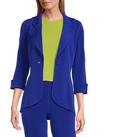 Eva Varro Notch Lapel 3/4 Sleeve High Low Jacket