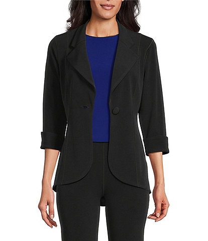 Eva Varro Notch Lapel 3/4 Sleeve High Low Jacket