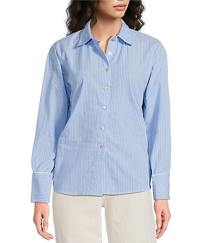 Every Cotton Long Sleeve Stripe With Open Back Top