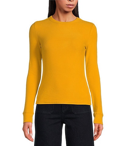 Every Crew Neck Long Sleeve Ribbed Knit Shirt