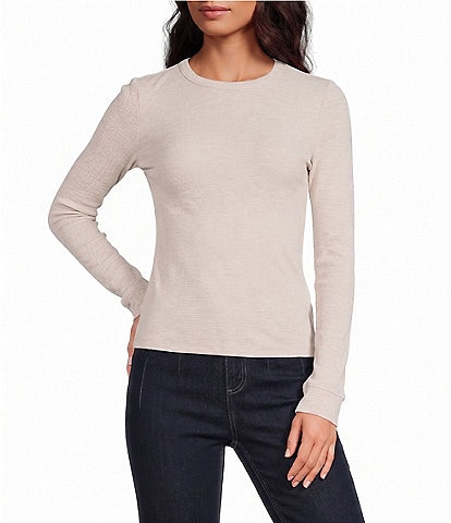 Every Crew Neck Long Sleeve Ribbed Knit Shirt