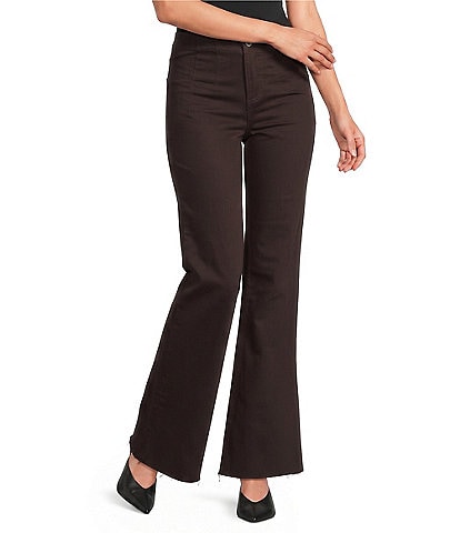 Every Denim Flat Front High Rise Frayed Hem Pants