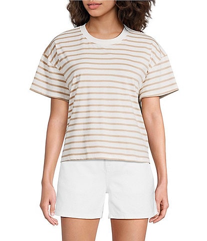 Every Knit Crew Neck Short Sleeve Boxy Tee
