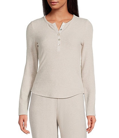 Every Knit Henley Long Sleeve Button Front Shirt