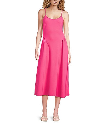 Every Knit Scoop Neck Sleeveless A-line Midi Dress