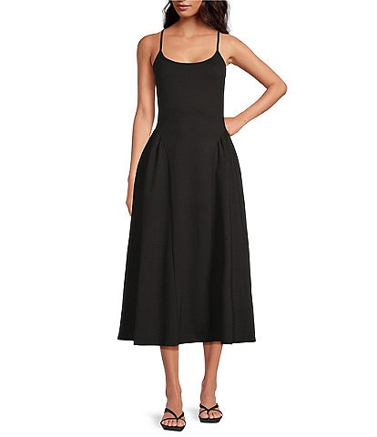Every Knit Scoop Neck Sleeveless A-line Midi Dress