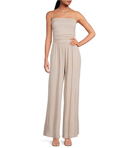 Every Knit Strapless Neck Sleeveless Pull-On Jumpsuit