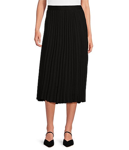 Every Pleated High Rise A-Line Midi Skirt