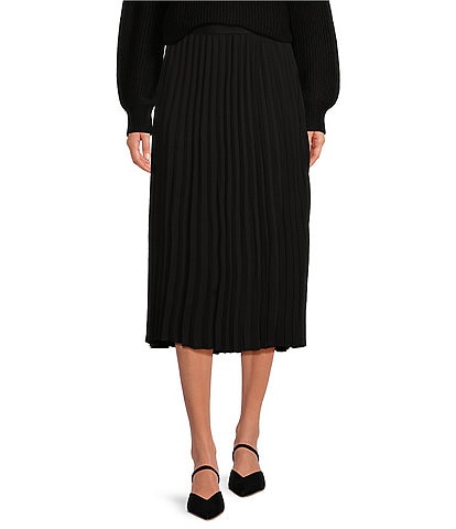 Every Pleated High Rise A-Line Midi Skirt