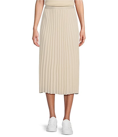Every Pleated High Rise A-Line Midi Skirt