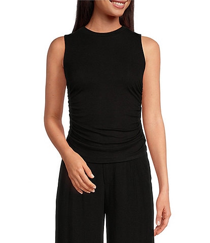 Every Ruched Sleeveless Knit Tank Top