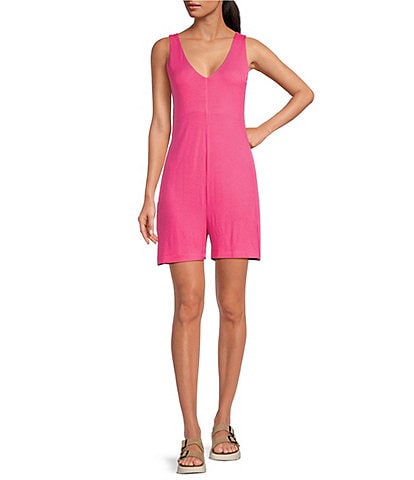 Every Sleeveless V-Neck Knit Romper