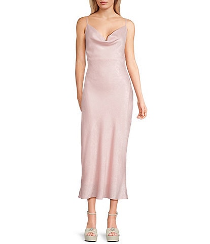 Evolutionary Cowl Neck Midi Slip Dress