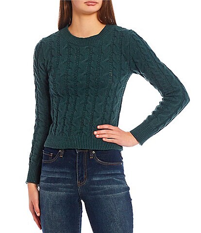 Evolutionary Cropped Pull-On Cable Knit Sweater
