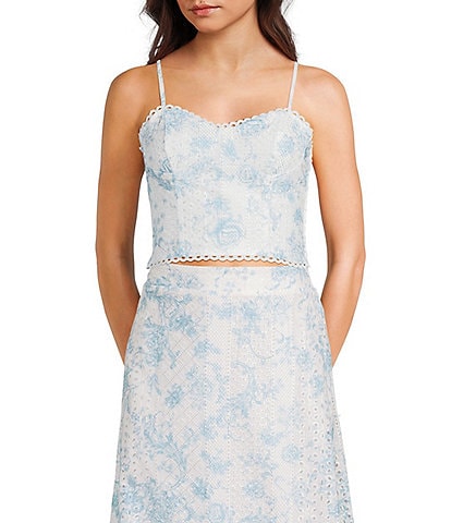 Evolutionary Embroidered Eyelet Bustier Top