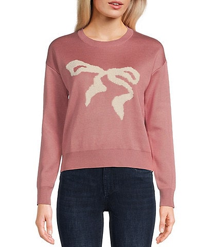 Evolutionary Long Sleeve Crew Neck Ribbon Pullover Sweater