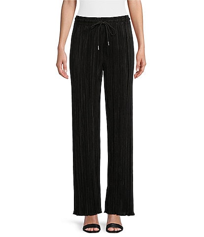 Evolutionary Coordinating Plisse Mid Rise Wide Leg Pants