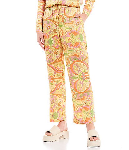 Evolutionary Coordinating Mid Rise Printed Wide Leg Pull-On Pants