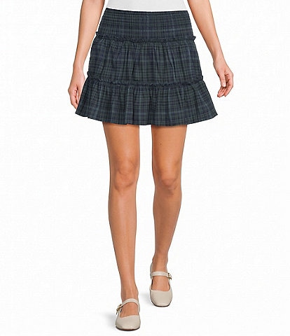 Evolutionary Plaid Ruffle Skirt
